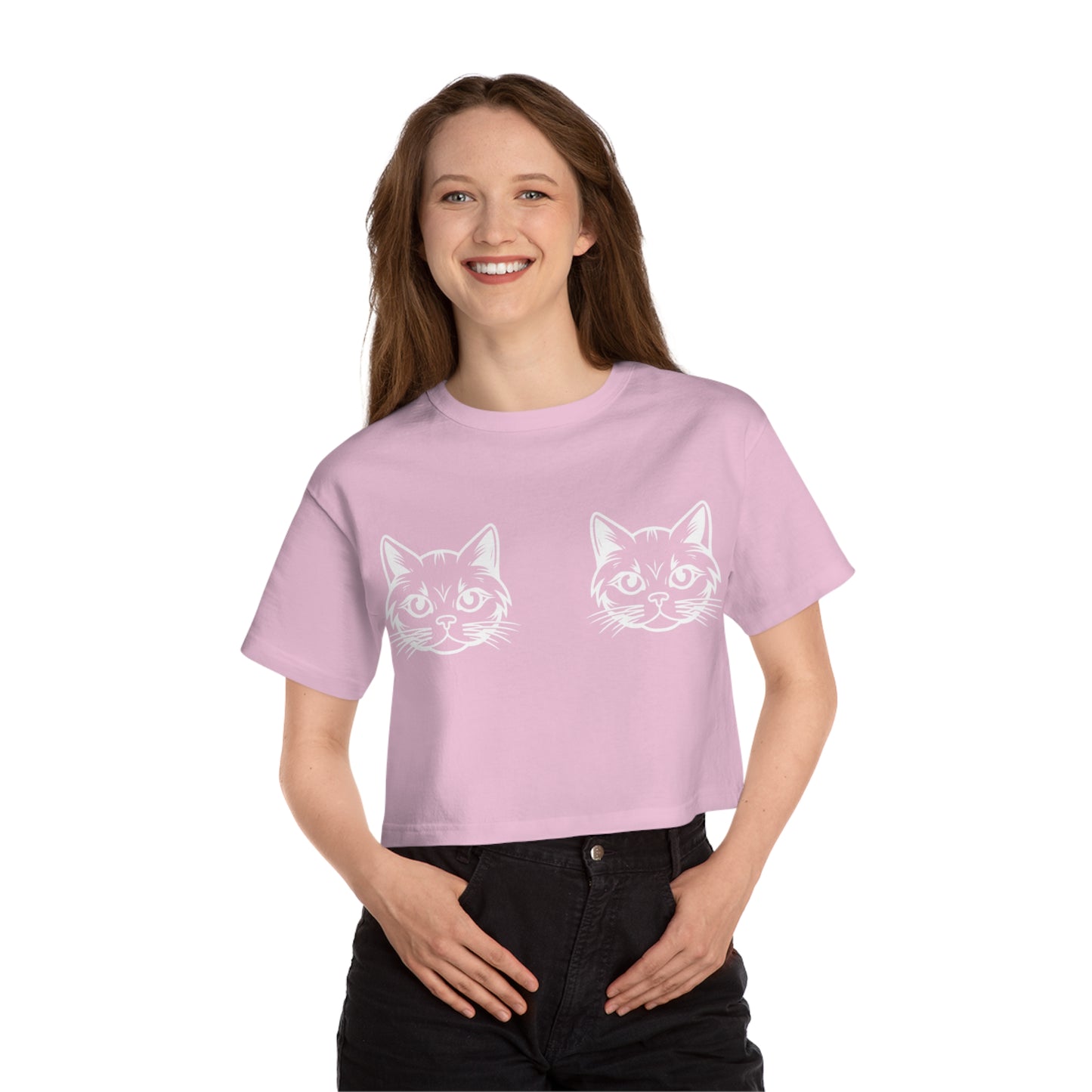 "Show me your Kitties" Champion Women's Cropped T-Shirt