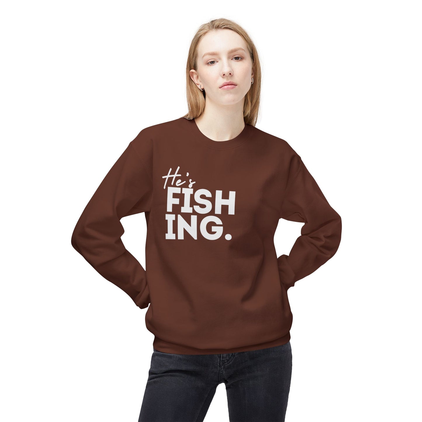 He's FISHING