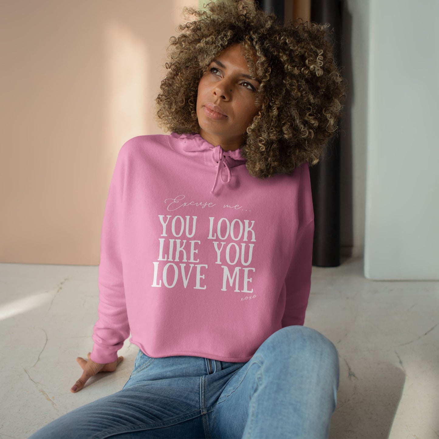 Like you love me Crop Hoodie