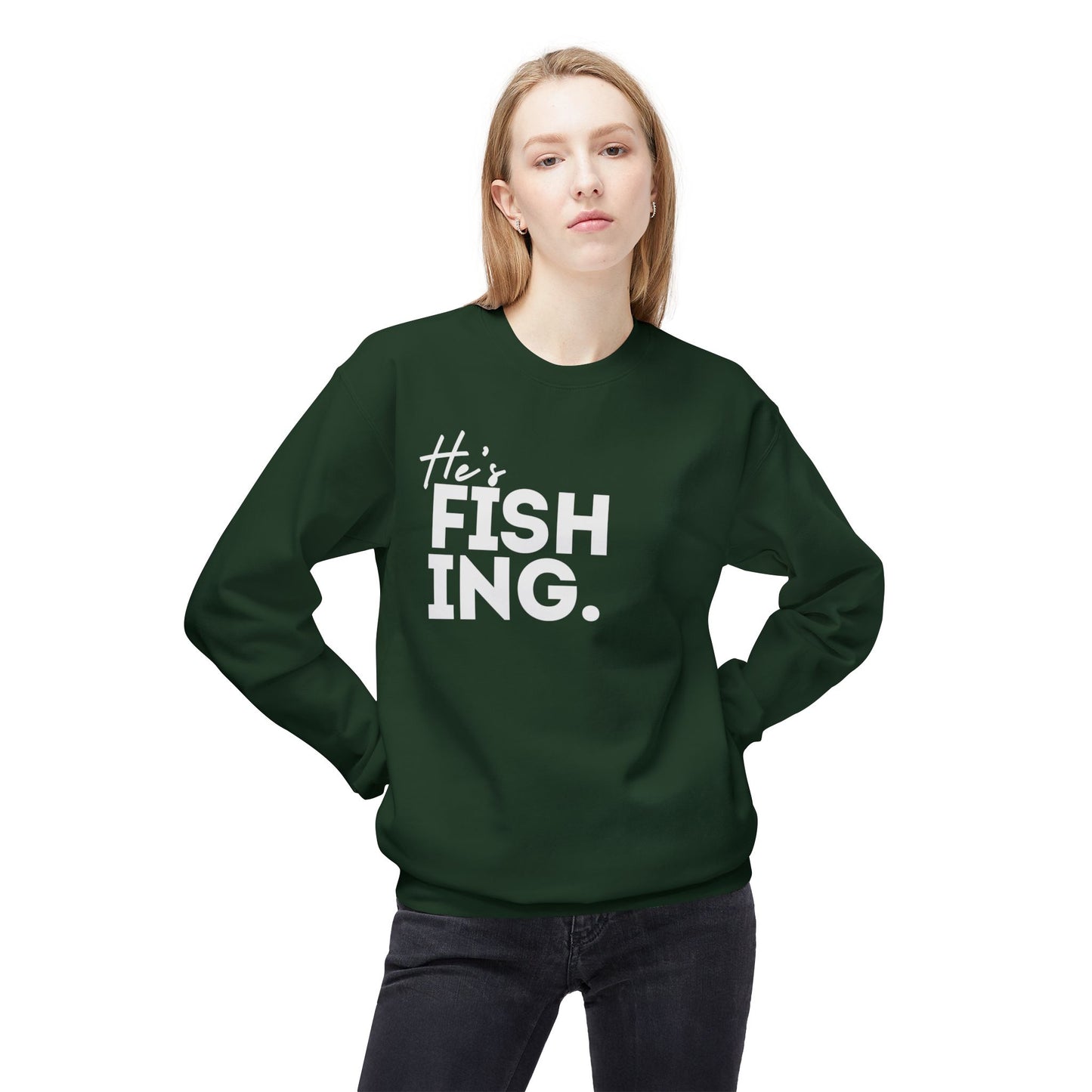 He's FISHING