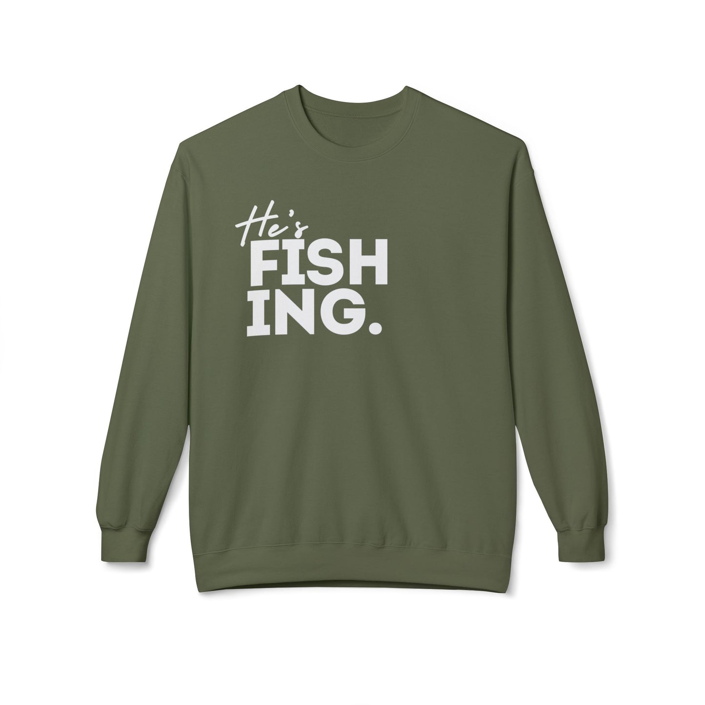 He's FISHING