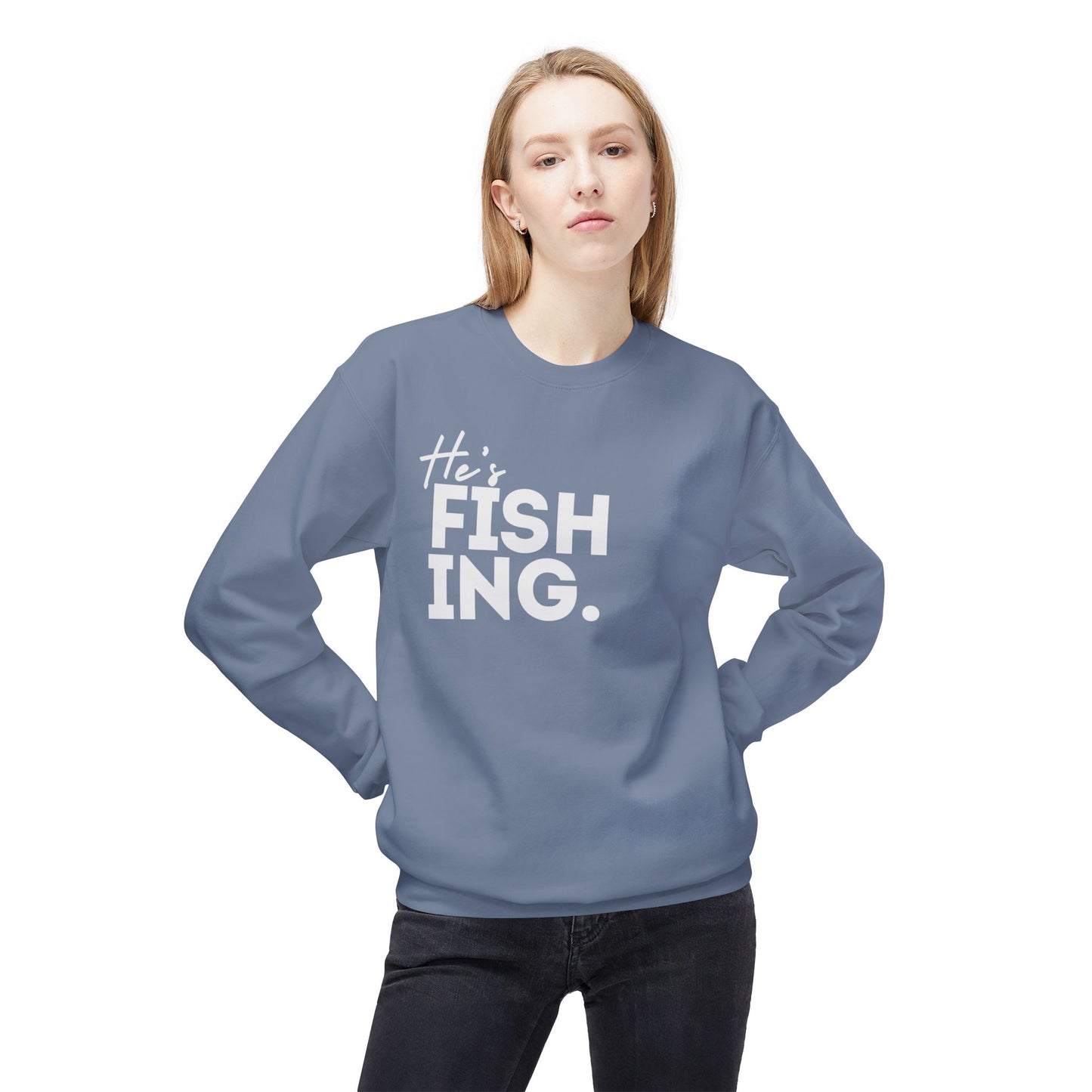 He's FISHING