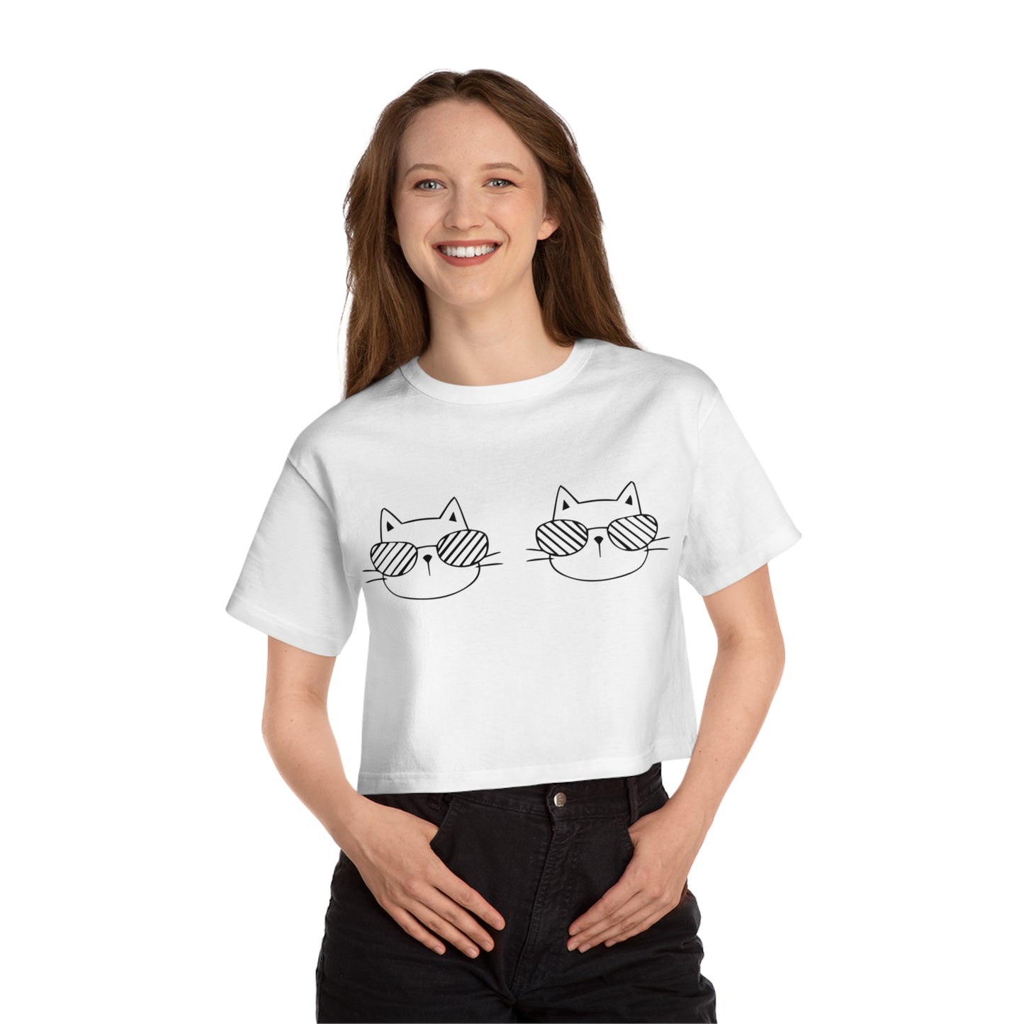 "Show me your Kitties" Champion Women's Cropped T-Shirt