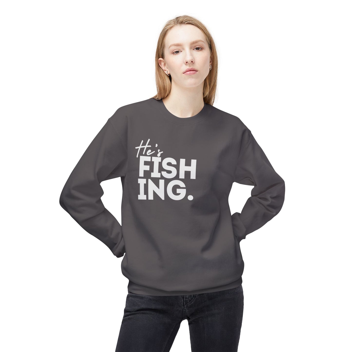 He's FISHING