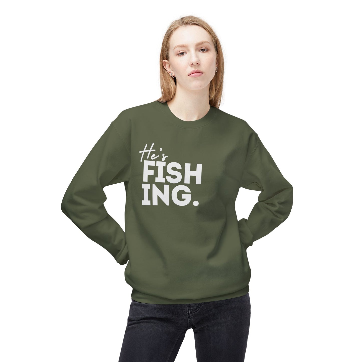 He's FISHING