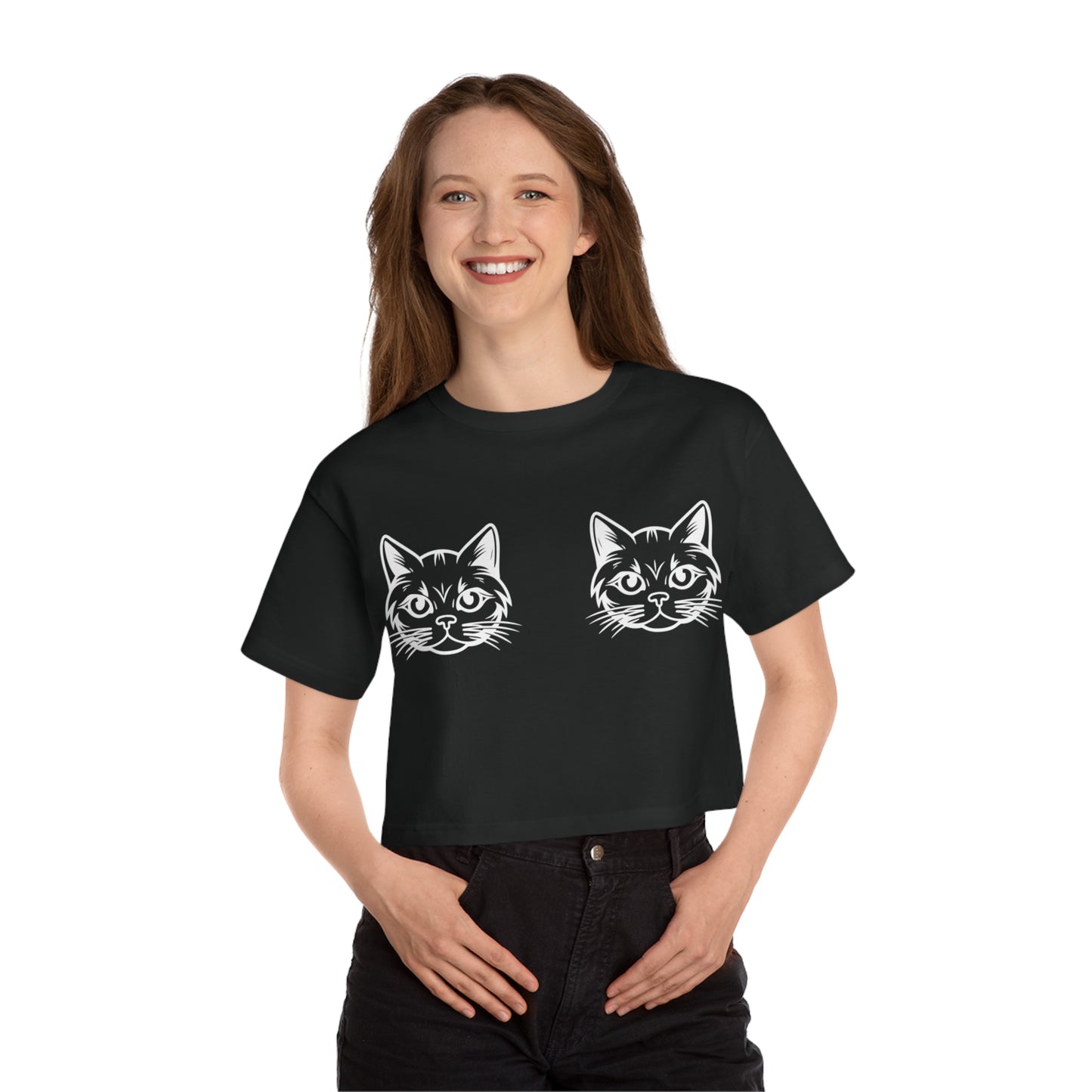 "Show me your Kitties" Champion Women's Cropped T-Shirt