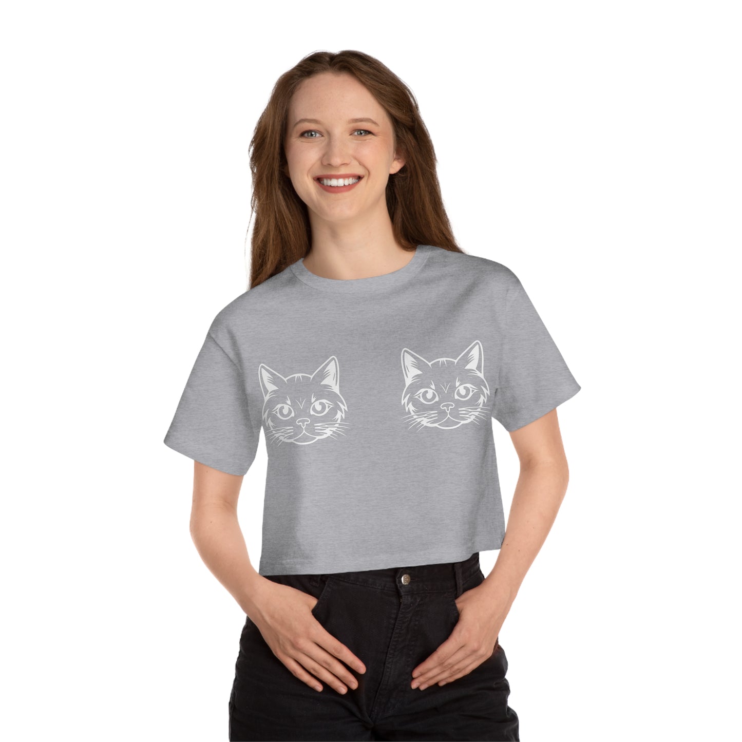 "Show me your Kitties" Champion Women's Cropped T-Shirt