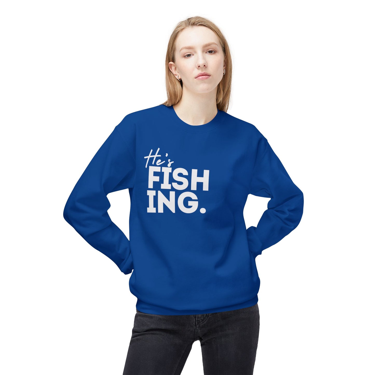 He's FISHING