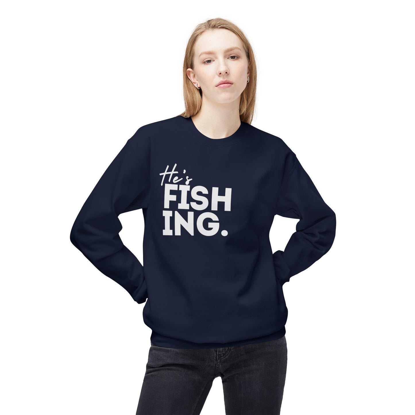 He's FISHING