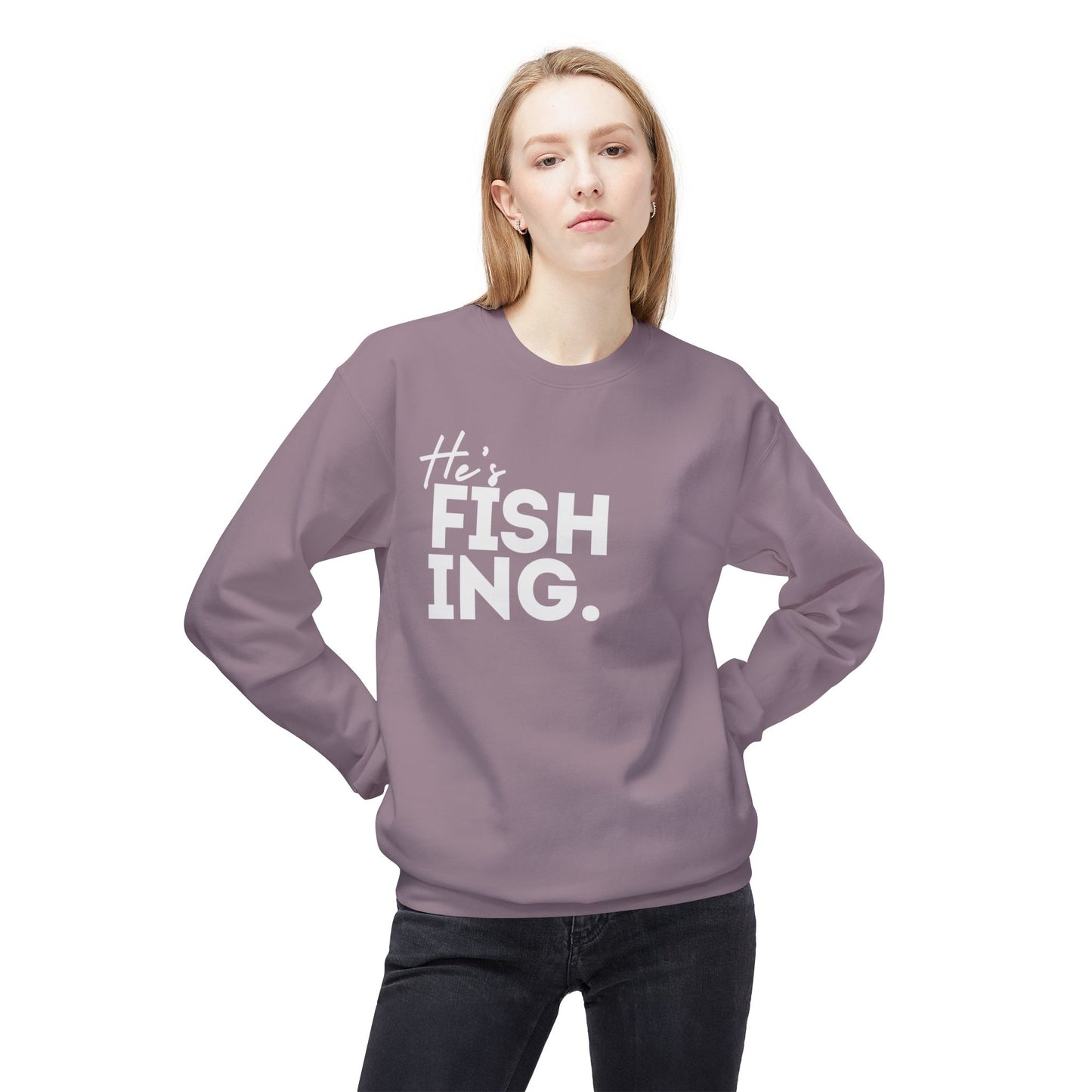 He's FISHING