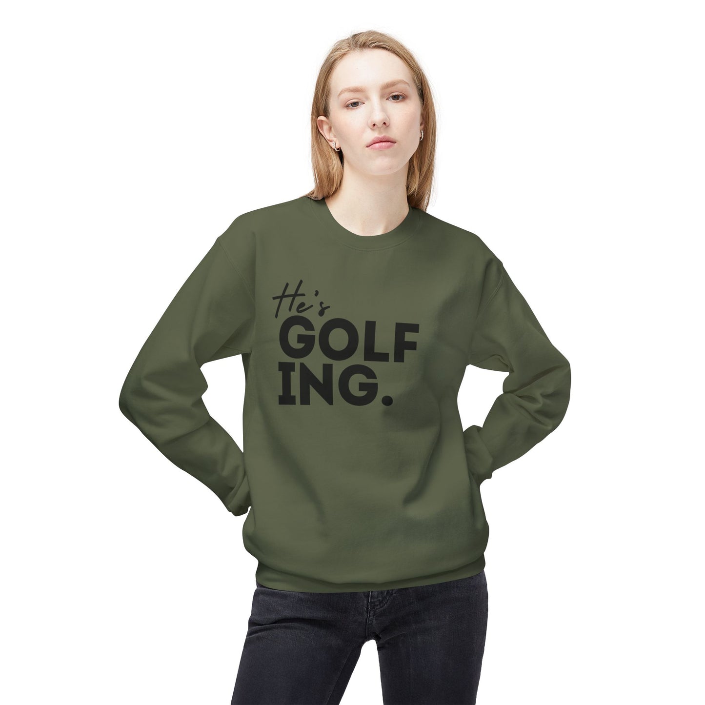 He's GOLFING Unisex Crewneck