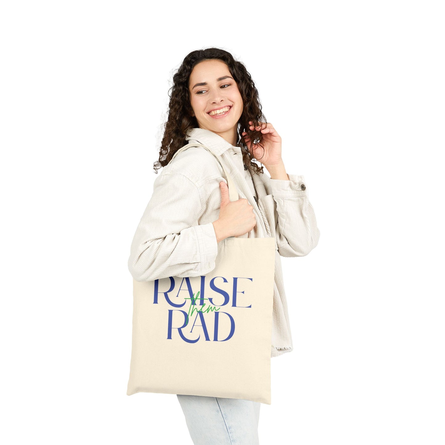 Eco-Friendly Cotton Canvas Tote Bag - "Raise Them Rad" Design