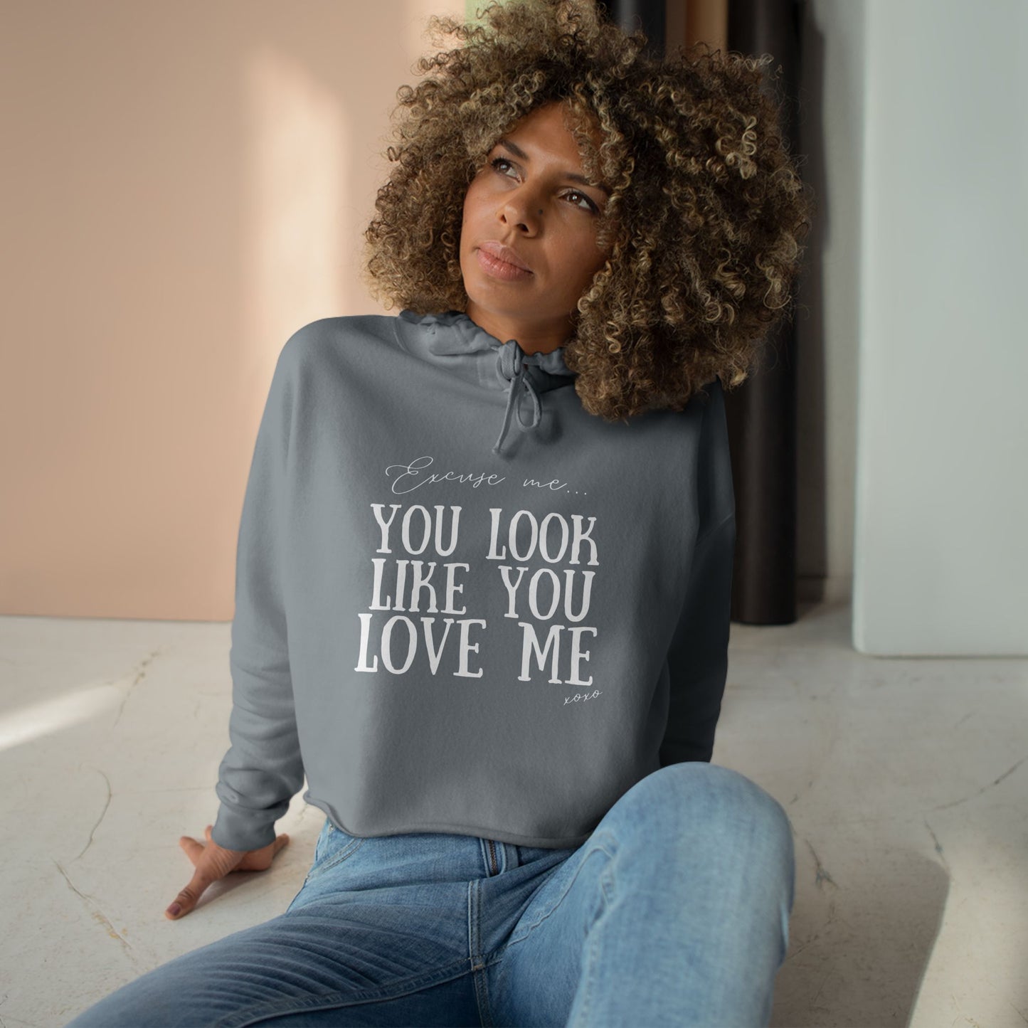 Like you love me Crop Hoodie